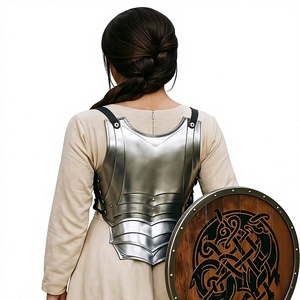 Silver Plated Aluminium Antique Cuirass Armor Corset Breastplate Fashion Metal Craft for <b>Women</b> Roleplay Knight Outfit - Product Image 2