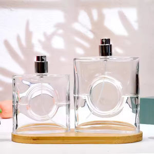 Mini botella de Spray de vidrio cuadrada plana personalizada de lujo 25ml 50ml 80ml botella de vidrio de Perfume equipada con bomba de pulverización - Product Image 5