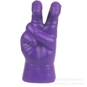 Pu Hand Fidget Toy Peace Sign High <b>Rebound</b> Stress Relief Unisex 14 Years Up - Product Image 1