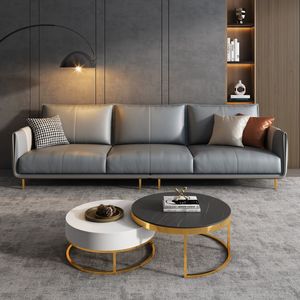 Gran oferta de sofás rectos de cuero, sofá moderno de cuero de lujo, sofá modular seccional para sala de estar de lujo - Product Image 4