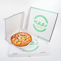 Caja de Pizza Corrugada Desechable Ecológica con Logotipo Personalizado para Restaurante, con Laminado Mate y Relieve