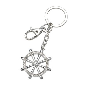 Portachiavi in Cristallo con Strass e Moschettone a Timone, Elegante Accessorio per Chiavi - Product Image 1