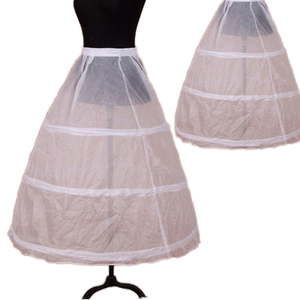 En gros Jupons de mariée coupe trapèze <span class=keywords><strong>1</strong></span> couche 3 cerceaux 100% Polyester Teint uni Échantillon disponible en 7 jours En stock Mariage - Product Image 2