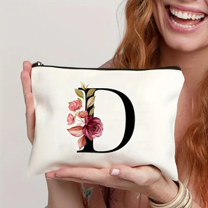 Bolsa de Maquillaje de Lona con Cierre de Cremallera, Tamaño Personalizado, Portátil para Viajes, Bolsa de Cosméticos Multiusos, Bolsa de Aseo - Product Image 4