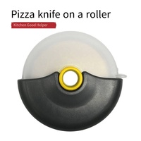 Couteau à pizza à trou rond rouleau à gâteau Couteau à pizza rond personnalisé avec couvercle de protection outils de cuisson amovibles en acier inoxydable
