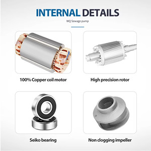 Pompe centrifuge submersible pour eaux usées, destinée au traitement des eaux sales dans l'industrie des machines de broyage et de découpe - Product Image 2