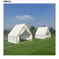 Tente de Glamping Commerciale en A-Frame, Abri Solaire Robuste avec Cadre en Bois et Aluminium, Tente à Auvent pour Hôtels et Resorts, Idéale pour Projets de Camping