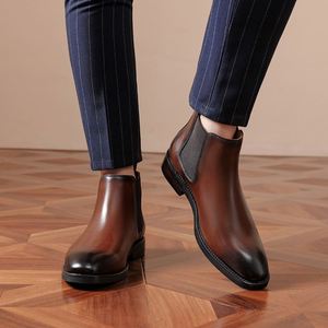 Nouveautés : Bottines Chelsea en cuir de haute qualité pour hommes, chaussures montantes en cuir pour hommes - Product Image 6