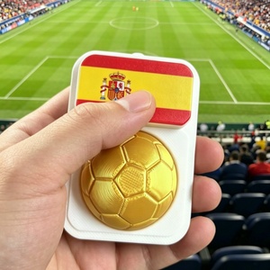 3D Printed Flag Football Clicker Keychain Rotatable Soccer Ball Pendant Portable Fan Souvenir Unisex Decorative Bag Charm Gift - Product Image 2