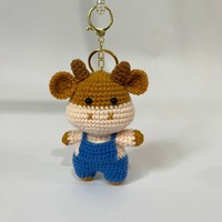 Breloques de sac à dos pour enfants, cadeaux de fête du Zodiaque chinois, poupées animales mignonnes en crochet fait main, porte-clés de voiture