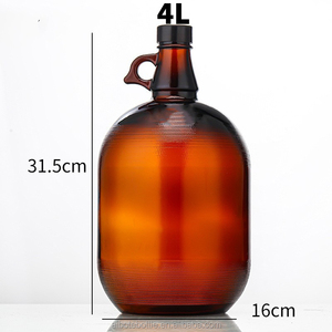 Botellas de Vidrio Ámbar de Laboratorio de 2.5L y 4L con Tapones de Corcho para Envasar <span class=keywords><strong>Cerveza</strong></span> y Vino - Product Image 2