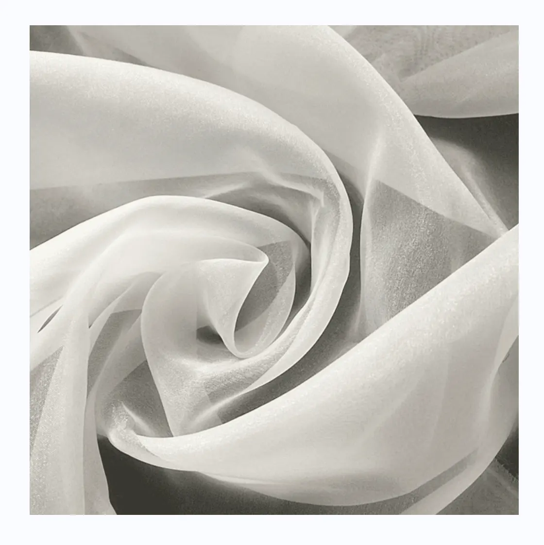 Fabrication de tissu organza blanc transparent à prix raisonnable pour la confection d'abaya en organza pour robe de mariage