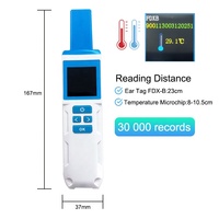 Lector de Temperatura RFID de 134.2kHz HDX FDX-B, Escáner Portátil de Microchip para Perros con Pantalla OLED, 30,000 Registros, ABS, para Mascotas Domésticas