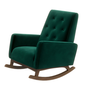 Fauteuil à bascule élégant et moderne Demetrius en bois massif avec structure en bois massif, durable et portable pour salon, chambre et salle à manger - Product Image 5