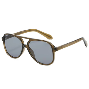 แว่นกันแดดทรงนักบินกรอบใส UV400 TR90 ขนาดใหญ่ ดีไซน์สองบริดจ์  โลโก้สั่งทำ  รุ่นฮิตปี 2026 สำหรับผู้ชายและผู้หญิง - Product Image 6