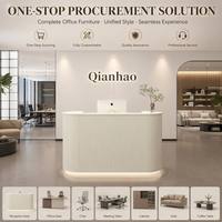Qianhao - Mobilier de bureau commercial de luxe moderne haut de gamme en MDF, ensemble complet carré, pour restaurant, salon, réception