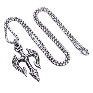 Pendentif trident en acier inoxydable, collier de style punk pour homme, cadeau, bijoux de mode 216051 - Product Image 2