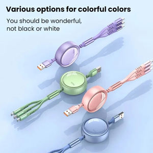 Cable <span class=keywords><strong>de</strong></span> Carga Rápida Retráctil 3 en 1 <span class=keywords><strong>de</strong></span> 100W, Cable USB C con Ajuste Telescópico <span class=keywords><strong>de</strong></span> 5 Pasos, 6A para <span class=keywords><strong>Teléfono</strong></span> Móvil y Car Play - Product Image 5