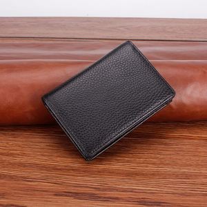 Luxury Genuine Leather Slim Card <b>Holder</b>, Minimalist Pebbled Cowhide <b>Wallet</b>, Professional Business Credit Card Organizer - Product Image 1