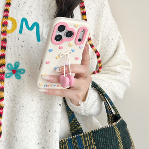 เคสโทรศัพท์มือถือซิลิโคน 3 มิติ ลายหัวใจน่ารักสำหรับสาวๆ สำหรับ iPhone 17 16 15 14 Pro Max  วัสดุยาง ป้องกันด้านหลัง - Product Image 3