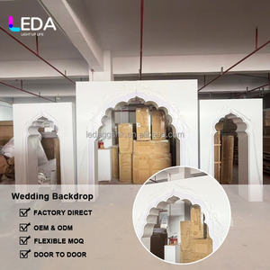 Decoraciones LEDA para Bodas Indias, Arco Marroquí, Fondo Blanco para Escenario de Boda con Luz LED, Decoración de Escenario para Bodas - Product Image 3