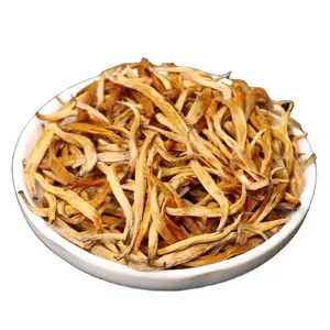 Popular Yunnan black tea loose leaves tea big golden buds black tea China Dian Hong