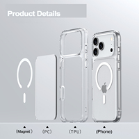 Coque de téléphone transparente anti-rayures et antichoc de haute qualité avec recharge sans fil pour iPhone 17 Pro Max