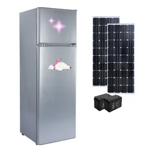 Do fornecedor da China refrigerador doméstico 268 L sistema solar refrigerador vertical grande capacidade porta dupla com preço de fábrica