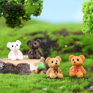 <b>Cute</b> Wearing Bow Tie Mini <b>Bear</b> Miniatures for Landscape Decorations Tiny Oso Charm Desktop Ornaments DIY Accessories - Product Image 2