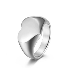 Anillo de Boda Romántico de Acero Inoxidable 316L Chapado en Oro Fino de 14k 18k, Resistente al Deslustre, con Diseño de Corazón, para Mujer y Hombre - Product Image 5