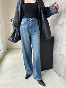 Calças <span class=keywords><strong>Jeans</strong></span> Baggy Azuis de Estilo Versátil para Mulheres, Cintura Alta, Ajuste Relaxado, Pernas Largas, Personalizadas para o Dia a Dia - Product Image 3