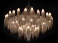 Lustre LED Rétro Français à Pampilles Métalliques pour Bistro Haut de Gamme, Cour, Verrière, Club, Zone de Loisirs