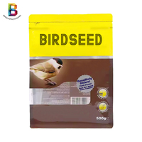 Design personnalisé Sac debout de haute qualité Emballage alimentaire pour oiseaux Pochette à fond plat Sacs pour animaux de compagnie Pigeon Perroquet