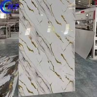 Panneau mural en PVC marbré brillant UV de luxe moderne pour intérieur commercial