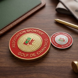 Moneda Ecológica de Aleación de Zinc con Esmalte Suave Personalizado de la Asociación Francesa de Golf, Chapado en Oro, Insignia en Relieve, Exclusiva para Clubes de Campo - Product Image 1