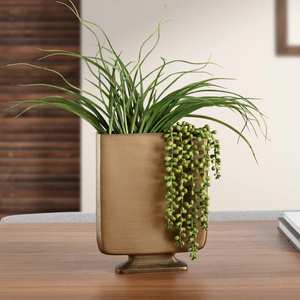 Vase en aluminium de qualité supérieure, finition or antique, pour table, décoration moderne pour la maison, les hôtels et les restaurants, best-seller - Product Image 2