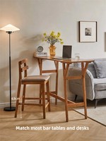 Chaise de bar moderne en bois massif pour la maison, tabouret haut avec siège en cuir PU et dossier durable pour appartement et hôtel