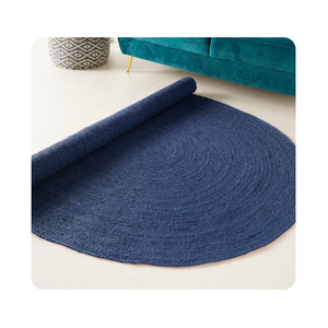 Tapis de jute ovale moderne de style simple fabriqué à la main bleu clair Offre Spéciale personnalisé droit indien tapis ronds tapis et ensembles fournisseurs - Product Image 6