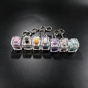 Porte-clés 1 touche avec éclairage LED, touches en cristal lumineuses et colorées, gadget de doigt à interrupteur de tonalité lumineuse, pendentif clicker de décompression - Product Image 1