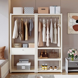 Porte-manteau en acier de style ouvert, emballé par courrier, pour la maison, la chambre à coucher, la garde-robe, la location, la pièce, rangement suspendu multi-niveaux sur pied - Product Image 4