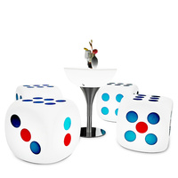Meubles LED pour salon de fête en plein air, meubles en plastique illuminés rechargeables pour boîte de nuit, ensemble de meubles en cube LED, table LED, chaises LED, éclairage