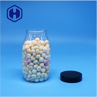 Pot en plastique PET transparent de haute qualité, à large ouverture, étanche, sans BPA, avec bouchon à vis pour le stockage de bonbons et de collations