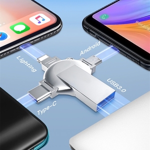محرك أقراص القلم Usb2.0 مع صندوق 128gb ingb عصا ذاكرة GB مع شعار مخصص يو ديسك لهدايا الزفاف 4in1 OTG - Product Image 2