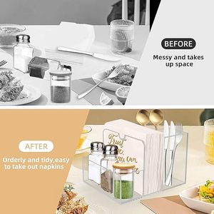 Khăn ăn chủ với muối và hạt tiêu Shaker Caddy, Acrylic khăn ăn chủ cho bảng, sử dụng linh hoạt cho nhà ăn uống - Product Image 3