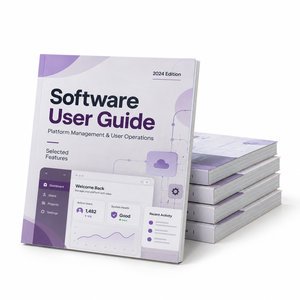 Manuels d'utilisation de logiciels personnalisés, impression couleur, reliure parfaite, pour les entreprises et les fournisseurs de formation informatique - Product Image 1