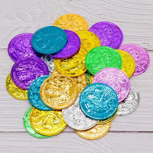 100 pezzi di natale pirata monete d'oro di lusso bomboniere di plastica colorata per la borsa della moneta del tesoro natale pirata modello di moneta - Product Image 4