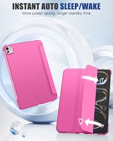 MoKo Coque de protection mince antichoc Coque arrière transparente Housse à trois volets Tablette Folio pour iPad pro 11 pouces 2024