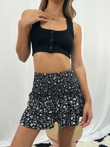 Spot all'ingrosso mezza <span class=keywords><strong>gonna</strong></span> da donna <span class=keywords><strong>gonna</strong></span> a pieghe con stampa peplo <span class=keywords><strong>gonna</strong></span> corta floreale in chiffon di moda - Product Image 6