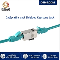 Kedatangan Baru Harga Pabrik Jack Keystone CAT6A RJ45 Berpelindung Logam untuk Panel Patch Kabel Terstruktur LAN Kantor