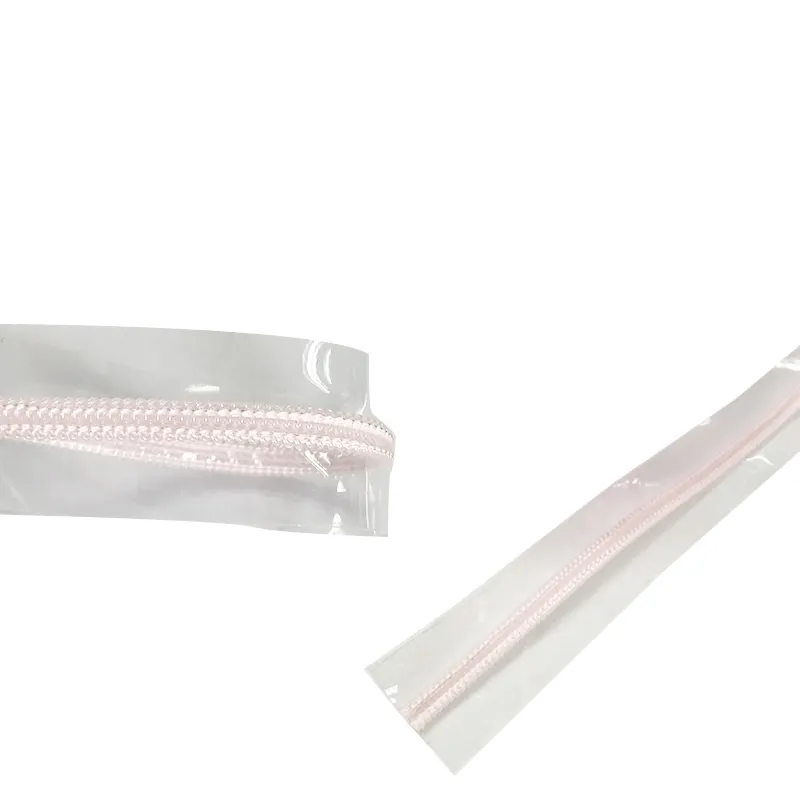 Multi-color custom eco-friendly high quality PVC nylon zipper with slip buckle for makeup bag